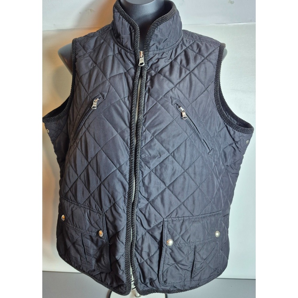 Ralph Lauren Jeans Co. Womens Quilted Full-Zip Vest Plus Size 1x Black